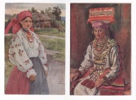 A.Buczkuri I.Kulikow 2 sztuki ok1914r Ukrainka Mordowska chłopka uszkodzone