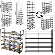 Szafka na buty na nóżkach, z półkami Gockowiak 43 x 174 x 30 cm czarny