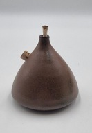 Wulkan terakotowa Lampka oliwna naftowa ręcznie robiona szkliwiona Vintage