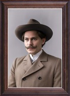 Obraz Jan Szczepanik portret w drewnianej ramie ze szkłem