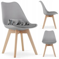 KRZESŁO KUCHENNE NOWOCZESNE DO SALONU KUCHNI JADALNI SZARE ATTE MUFART