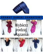 Twój krawat damski w kolorze granatowym - do wyboru 5 rodzajów wiązania
