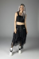 H-4 h4 Komplet spódnica top tiul rockowa design m l xl oversize czarna