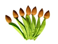 TULIPANY MATERIAŁOWE BAWEŁNA SZYTE RĘKODZIEŁO BUKIET 7szt. POMARAŃCZOWE