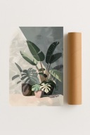 Plakat bez ramy 30x40 cm Rośliny w doniczkach – domowa zieleń