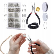 ZESTAW DO ROBIENIA BIŻUTERII KOLCZYKÓW BRANSOLETEK DIY SZCZYPCE 917 SZTUK