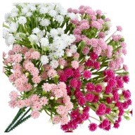 Zestaw 2 Gipsówka Sztuczna Kwiaty Bukiet Gęsty Jak Żywa Komunia  Dekoracja