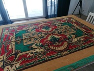 AKSAMITNY PLUSZOWY SECESYJNY KILIM KAPA NARZUTA FRĘDZLE 140 x 200 K J.NOWY