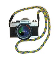 Pasek do aparatu bawełna żółto niebieski foto