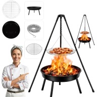 PALENISKO GRILL TRÓJNÓG WISZĄCY OGNISKOWY OGRODOWY DUŻY RUSZT PRZENOŚNY