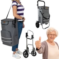 WÓZEK NA ZAKUPY SKŁADANY 40L TORBA ZAKUPOWA NA KÓŁKACH WODOODPORNA MALATEC