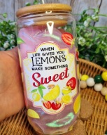 Kubek szklanka 500ml do drinków lemoniada iced coffee słomka pokrywka