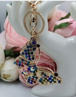 Błyszczący brelok cyrkoniowy motyl kryształki zawieszka do kluczy i torebki