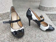 WITTNER nr 40-(41) czarno-białe czółenka skóra