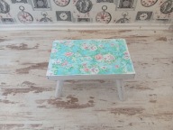 TABORET,STOŁEK, ZYDELEK, KWIATY SHABBY CHIC
