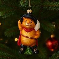 Bombka kot w butach na prezent dla dziecka chłopca home&you szklana