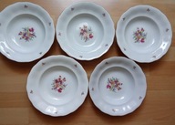 5 talerzy głębokich Karolina PRL średnica 24 cm VINTAGE