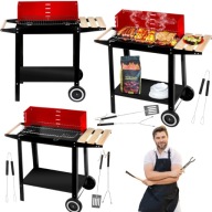 GRILL GRIL WĘGLOWY MAŁY OGRODOWY PRZENOŚNY PÓŁKA WIATROCHRON 50x26.5CM