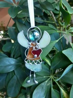 „Aniołek z Serduszkiem ” nr 2 ) witraż Tiffany, IDEALNY PREZENT .