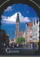 Pocztówka - GDAŃSK - Ratusz Głównomiejski i Długi Targ