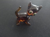 Piękny szklany kotek, ręczna robota, szkło murano 4,3cm (A114)