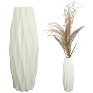 WAZON PLASTIKOWY KREMOWY NIETŁUKĄCY NOWOCZESNY NA KWIATY 21 CM