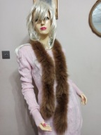 SZAL boa długie futro LISA NATURALNEGO