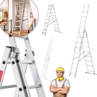 DRABINA ALUMINIOWA SKŁADANA ROZKŁADANA 3X9 DUŻA WYSOKA 150KG 5,5M DŁUGA