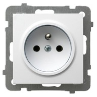 Gniazdko pojedyncze z bolcem podtynkowe białe OSPEL As GP-1GZ/m/00