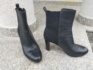 CLARKS nr 40,5/7 wygodne czarne botki skóra