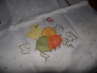 Bieżnik z kolorowa aplikacja na wielkanoc - 53 cm x 108 cm