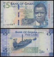 BNA - GHANA 5 Cedis 2017 AC 1454581 # P43 # F/VF