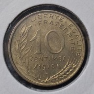 *FRANCJA [0113]*10 centymów CENTIMES 1970 Piąta Republika, Marianna Rośliny