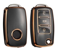 Czarno-złote etui na kluczyk – VW Passat Golf Polo Skoda Octavia Seat