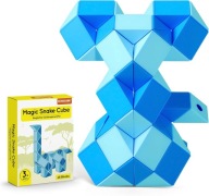 ZABAWKA EDUKACYJNA MAGICZNY WĄŻ 48 KLOCKÓW PUZZLE IDEALNY PREZENT NIEBIESKI