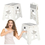 TABORET STOŁEK SKŁADANY ANTYPOŚLIZGOWY 150KG 32CM EASYFORM BIAŁY PODEST