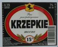 ETYKIETA PIWO JASNE KRZEPKIE MOCNE BROWAR WYSZKÓW ROZLEWNIA REGENT KOŹMINEK