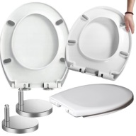 DESKA WC SEDESOWA WOLNOOPADAJĄCA WYTRZYMAŁA ŁATWA W MONTAŻU BIAŁA