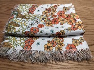 Obrus skandynawski serweta serwetka len Art Deco unikat frędzle130x140