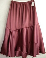 Satynowa spódnica szeroki dół długa r 52/56