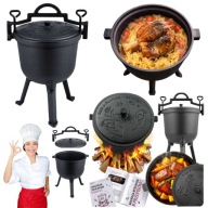 KOCIOŁEK ŻELIWNY EMALIOWANY 11L MYŚLIWSKI WĘGIERSKI NA OGNISKO UNIWERSALNY