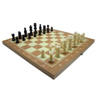 Szachy drewniane warcaby tryktrak gra 3w1 klasyczna duże 34x34 cm