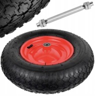 KOŁO DO TACZKI POMPOWANE 400-8 WZMOCNIONE FELGA 4PR Z OŚKĄ OSIĄ MOCNE DĘTKA