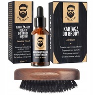 Szczotka do Brody i Wąsów + Nawilżający Olejek Zestaw dla Brodacza!