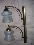 Kinkiety z mosiądzu ze szklanymi Vinttage