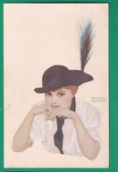 KIRCHNER, Raphael, kobieta, pocztówka z przełomu XIX i XX wieku