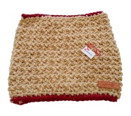 Mały, dwukolorowy komin, z wełną, handmade