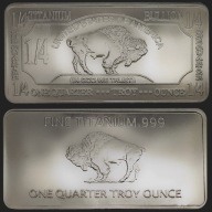 Tytanowa sztabka, 1/4 uncji tytanu, Amerykański Bizon, mennicza