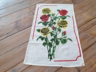 LNIANA MAKATKA PODKŁADKA SERWETA KWIATY RÓŻE 44 x 73