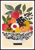 A2 PLAKAT DO KUCHNI JADALNI RESTAURACJI PÓŁMISEK Z OWOCAMI TRUSKAWKI JABŁKA